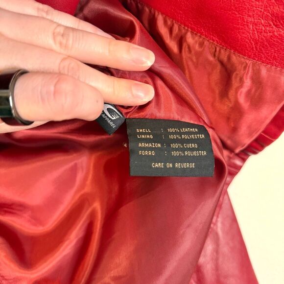 Siena Red Leather Jacket Size 6 - Picture 6 of 10